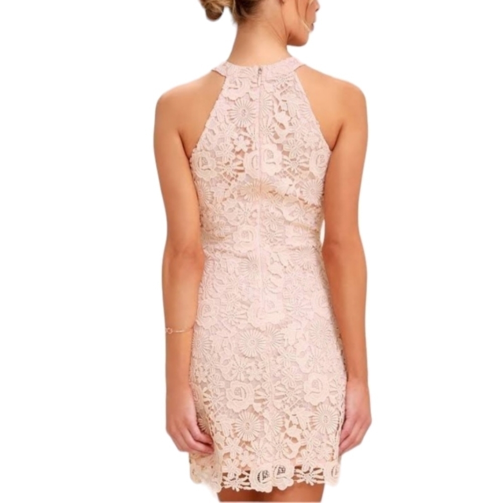 LULUS Love Poem Blush Pink Lace Mini Dress NWT pink blush - Picture 5 of 8